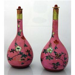 PAIR OF PAINTED CHINESE PERFUME BOTTLES