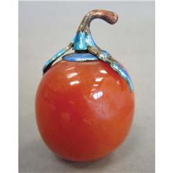 CHINESE AMBER SNUFF BOTTLE with opaque inc