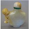 Image 1 : CELADON JADE SNUFF BOTTLE with mounted lio