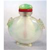 Image 1 : LIGHT APPLE GREEN JADE CARVED SNUFF BOTTLE