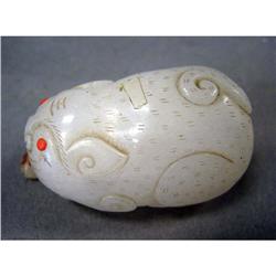 WHITE JADE CARVED SNUFF BOTTLE in the form