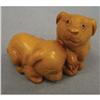 Image 3 : NETSUKE OF TWO PUPPIES artist signed lengt