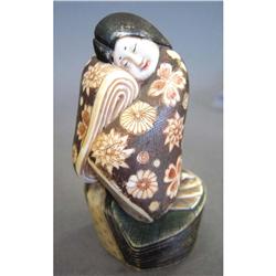 NETSUKE w/color detail signed Ksuyge heigh