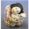 Image 1 : NETSUKE w/color detail artist signed girl 