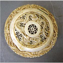 CHINESE CARVED COMPACT with dragon design 