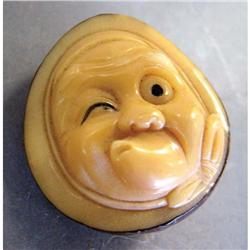 NETSUKE, FACIAL EXPRESSION length: 1 3/4"