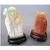 Image 1 : LOT OF (2) CARVED JADE BUDHAS