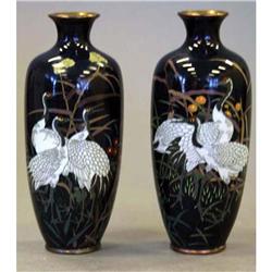 JAPANESE CLOISONNE VASE for the pair, heig