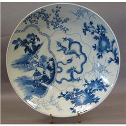 MEJI BLUE AND WHITE CHARGER with dragon di