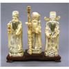 Image 1 : SET OF (3) CARVED BONE CHINESE STATUES wit