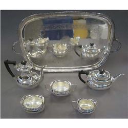 SHEFFIELD PLATE TEA SERVICE with serving t