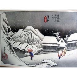 JAPANESE WOODBLOCK Winter Scene