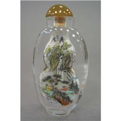 CHINESE GLASS/REVERSE PAINTED SNUFF BOTTLE