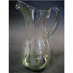 EARLY 20TH CENTURY ETECHED CRYSTAL PITCHER