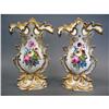 Image 1 : PAIR OF PORCELIAN FLORAL VASES height: 11"