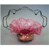 Image 1 : VICTORIAN CRANBERRY GLASS BRIDES BASKET