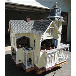 MONUMENTAL DOLL HOUSE with complete furnis