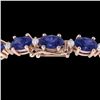 Image 1 : 15 ctw Tanzanite & VS/SI Diamond Eternity Bracelet 10k Rose Gold - REF-143G6W