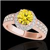 Image 1 : 1.4 ctw Certified SI/I Fancy Intense Yellow Diamond Ring 10k Rose Gold - REF-204H5R