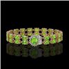 Image 1 : 26.52 ctw Peridot & Diamond Bracelet 14K Rose Gold - REF-244N8F