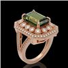 Image 2 : 6.08 ctw Certified Tourmaline & Diamond Victorian Ring 14K Rose Gold - REF-208M8G