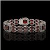 Image 1 : 17.34 ctw Garnet & Diamond Bracelet 14K White Gold - REF-263R6K