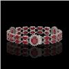 Image 2 : 20.99 ctw Ruby & Diamond Bracelet 14K White Gold - REF-263K6Y