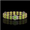 Image 2 : 18.66 ctw Peridot & Diamond Bracelet 14K Rose Gold - REF-254K5Y