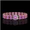 Image 1 : 24.82 ctw Amethyst & Diamond Bracelet 14K Rose Gold - REF-218N2F