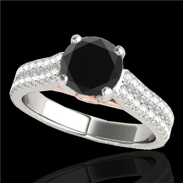 1.61 ctw Certified VS Black Diamond Pave Ring 10k 2Tone Gold - REF-62W8H
