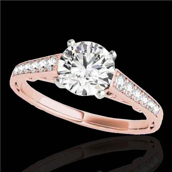 1.35 ctw Certified Diamond Solitaire Ring 10k Rose Gold - REF-177W3H