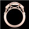 Image 1 : 1.51 ctw VS/SI Diamond Solitaire Art Deco 3 Stone Ring 18k Rose Gold - REF-300Y2X
