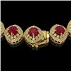 Image 3 : 82.17 ctw Certified Ruby & Diamond Victorian Necklace 14K Yellow Gold - REF-1800K2Y