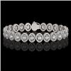 Image 1 : 15.8 ctw Oval Cut Diamond Micro Pave Bracelet 18K White Gold - REF-2129R2K