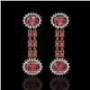 Image 1 : 8.69 ctw Tourmaline & Diamond Earrings 14K Yellow Gold - REF-227K3Y