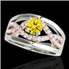 Image 1 : 1.55 ctw Certified SI Intense Yellow Diamond Solitaire Ring 10k 2Tone Gold - REF-245N5F