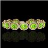 Image 1 : 27 ctw Peridot & Micro Pave VS/SI Diamond Bracelet 10k Yellow Gold - REF-409Y3X