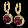 Image 1 : 5.50 ctw Garnet & Micro Pave VS/SI Diamond Designer 18k Yellow Gold - REF-87X8A