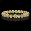 Image 2 : 8.83 ctw Cushion Cut Diamond Micro Pave Bracelet 18K Yellow Gold - REF-770F8M