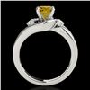 Image 2 : 1.5 ctw Certified SI Fancy Yellow Diamond Bypass Ring 10k White Gold - REF-204R5K