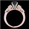 Image 2 : 2.5 ctw Certified VS Black Diamond Pave Solitaire Ring 10k Rose Gold - REF-104N2F