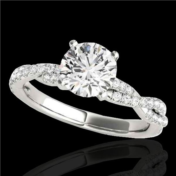 1.25 ctw Certified Diamond Solitaire Ring 10k White Gold - REF-190M9G