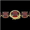 Image 1 : 65 ctw Garnet & Micro VS/SI Diamond Bracelet 14k Yellow Gold - REF-209G3W