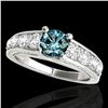 Image 1 : 2.55 ctw SI Certified Fancy Blue Diamond Solitaire Ring 10k White Gold - REF-190M9G