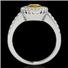 Image 2 : 1.5 ctw Certified SI/I Fancy Intense Yellow Diamond Ring 10k White Gold - REF-204K5Y