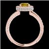 Image 2 : 1.51 ctw Certified SI/I Fancy Intense Yellow Diamond Ring 10k Rose Gold - REF-197M8G