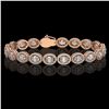 Image 1 : 13.25 ctw Oval Cut Diamond Micro Pave Bracelet 18K Rose Gold - REF-1808R5K