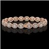 Image 2 : 13.25 ctw Oval Cut Diamond Micro Pave Bracelet 18K Rose Gold - REF-1808R5K