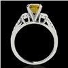 Image 2 : 1.5 ctw SI/I Fancy Intense Yellow Diamond 3 Stone Ring 10k White Gold - REF-204F5M