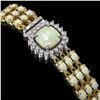 Image 2 : 24.2 ctw Opal & Diamond Bracelet 14K Yellow Gold - REF-342R9K